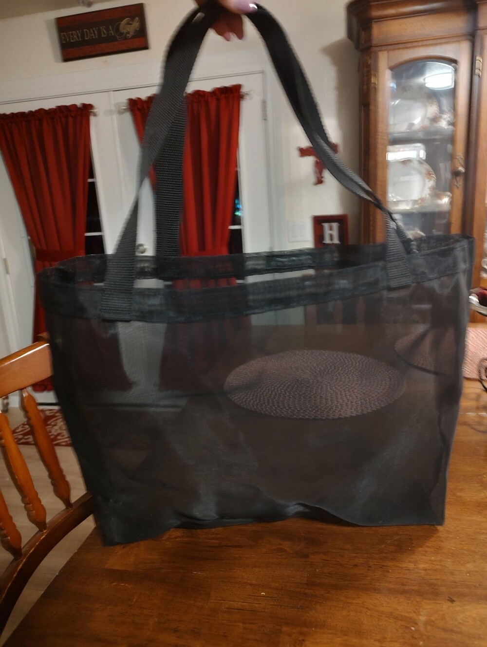Black Mesh Tote Bag